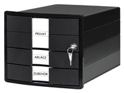 HAN Schubladenbox IMPULS, A4, mit Schloss, schwarz