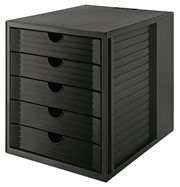 HAN Schubladenbox SYSTEMBOX KARMA, DIN A4, 5 geschlossene Schubladen, öko-schwarz