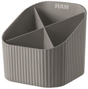 HAN Schreibtischköcher X-LOOP, trendiges Design, mit 4 Fächern, dunkelgrau