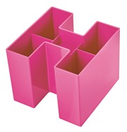 HAN Schreibtischköcher BRAVO, 5 Fächer, hochglänzend, Trend Colour pink
