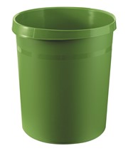HAN Papierkorb GRIP, 18 Liter, mit 2 Griffmulden, extra stabil, rund, grün