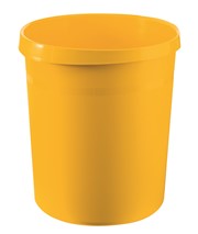 HAN Papierkorb GRIP, 18 Liter, mit 2 Griffmulden, extra stabil, rund, gelb