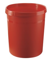 HAN Papierkorb GRIP, 18 Liter, mit 2 Griffmulden, extra stabil, rund, rot