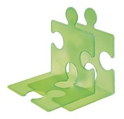 HAN CD-Ständer/Buchstütze PUZZLE, verkettbar, Set mit 2 Stück, transluzent-grün