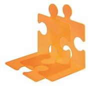 HAN CD-Ständer/Buchstütze PUZZLE, verkettbar, Set mit 2 Stück, transluzent-orange