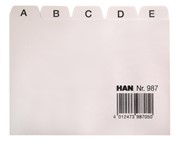 HAN Register A - Z, DIN A7 quer, 25-teilig für Karteiboxen, -kästen und -tröge, grau