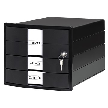 HAN 1018-13 - Schubladenbox IMPULS, A4, mit Schloss, schwarz