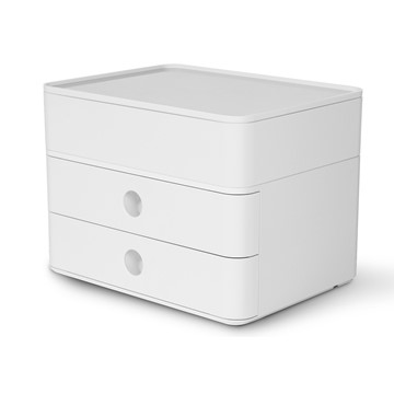 HAN 1100-12 - SMART-BOX PLUS ALLISON, Schubladenbox mit 2 Schubladen und Utensilienbox, snow white