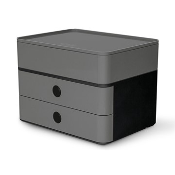 HAN 1100-19 - SMART-BOX PLUS ALLISON, Schubladenbox mit 2 Schubladen und Utensilienbox, granite grey