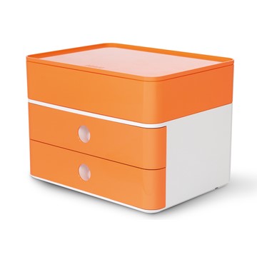 HAN 1100-81 - SMART-BOX PLUS ALLISON, Schubladenbox mit 2 Schubladen und Utensilienbox, apricot orange