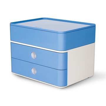 HAN 1100-84 - SMART-BOX PLUS ALLISON, Schubladenbox mit 2 Schubladen und Utensilienbox, sky blue