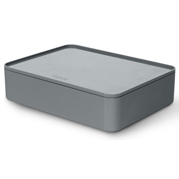 HAN 1110-19 - SMART-ORGANIZER ALLISON, praktische, stapelbare Utensilienbox mit Innenschale u. Deckel, granite grey