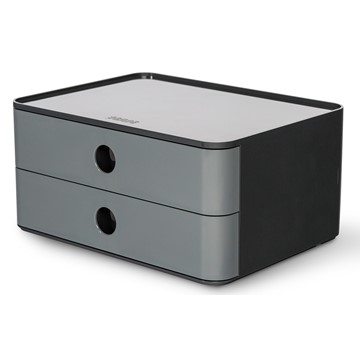 HAN 1120-19 - SMART-BOX ALLISON, Schubladenbox stapelbar mit 2 Schubladen, granite grey