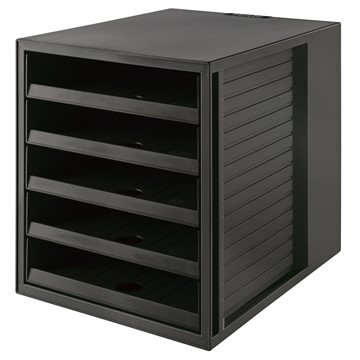 HAN 14018-13 - Schubladenbox SCHRANK-SET KARMA, DIN A4, 5 offene Schubladen, öko-schwarz