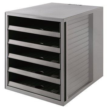 HAN 14018-18 - Schubladenbox SCHRANK-SET KARMA, DIN A4, 5 offene Schubladen, öko-grau