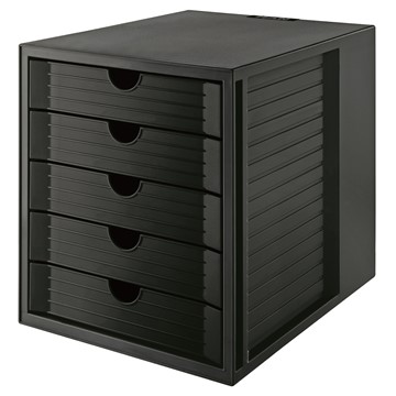 HAN 14508-13 - Schubladenbox SYSTEMBOX KARMA, DIN A4, 5 geschlossene Schubladen, öko-schwarz