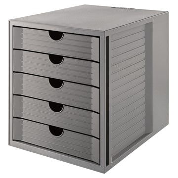 HAN 14508-18 - Schubladenbox SYSTEMBOX KARMA, DIN A4, 5 geschlossene Schubladen, öko-grau
