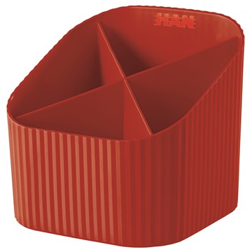 HAN 17230-17 - Schreibtischköcher X-LOOP, trendiges Design, mit 4 Fächern, rot