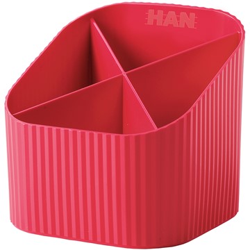 HAN 17238-917 - Schreibtischköcher  Re-X-LOOP, 4 Fächer, 100% Recyclingmaterial, rot