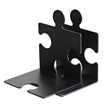 HAN 9212-13 - CD-Ständer/Buchstütze PUZZLE, verkettbar, Set mit 2 Stück, schwarz