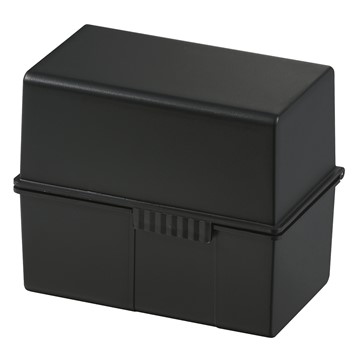 HAN 976-13 - Karteibox DIN A6 quer, max 400 Karten m. Stahlscharnier, schwarz