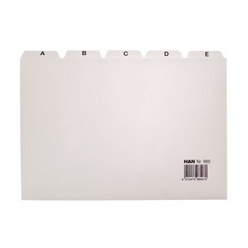 HAN 985 - Register A - Z, DIN A5 quer, 25-teilig für Karteiboxen, -kästen und -tröge, grau