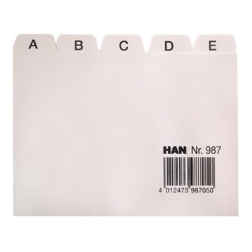 HAN 987 - Register A - Z, DIN A7 quer, 25-teilig für Karteiboxen, -kästen und -tröge, grau