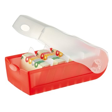 HAN 997-617 - Karteibox CROCO DIN A7 quer, Lernkartei mit 100 Karten, transl.-rot