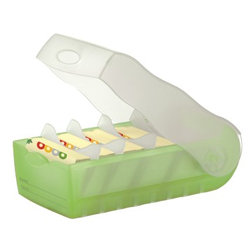 HAN 998-603 - Karteibox CROCO DIN A8 quer, Lernkartei mit 100 Karten, transluzent-grün