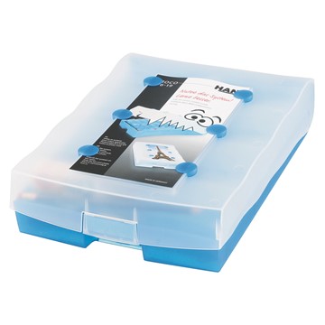 HAN 9988-643 - Lernsystem CROCO 2-6-19, DIN A8 quer, mit Stift und 100 Karten, transluzent-blau
