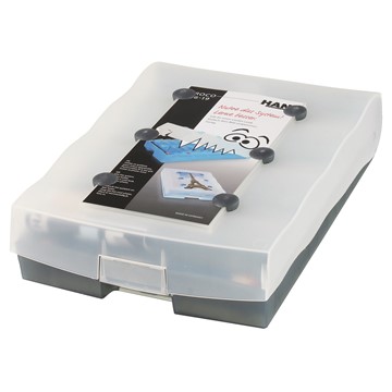 HAN 9988-693 - Lernsystem CROCO 2-6-19, DIN A8 quer, mit Stift und 100 Karten, transluzent-grau